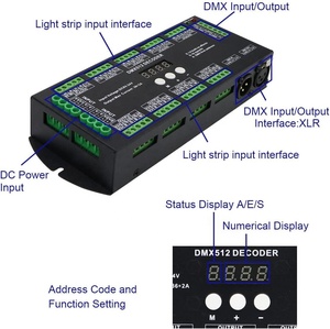 36 Kanäle Digital anzeige LED-Controller 36CH DMX512 Decoder für RGBW LED Strip Controller