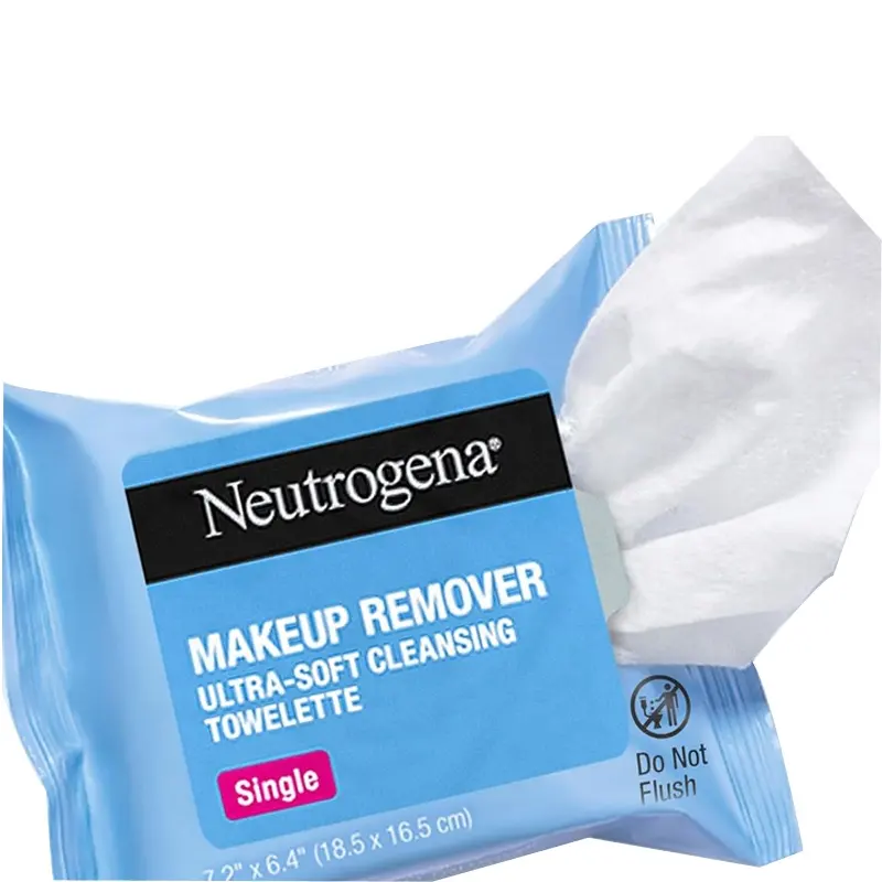 Spot goods Neutrogena Limpieza Sin fragancia Desmaquillador Toallitas faciales, Toallitas faciales limpiadoras para maquillaje impermeable