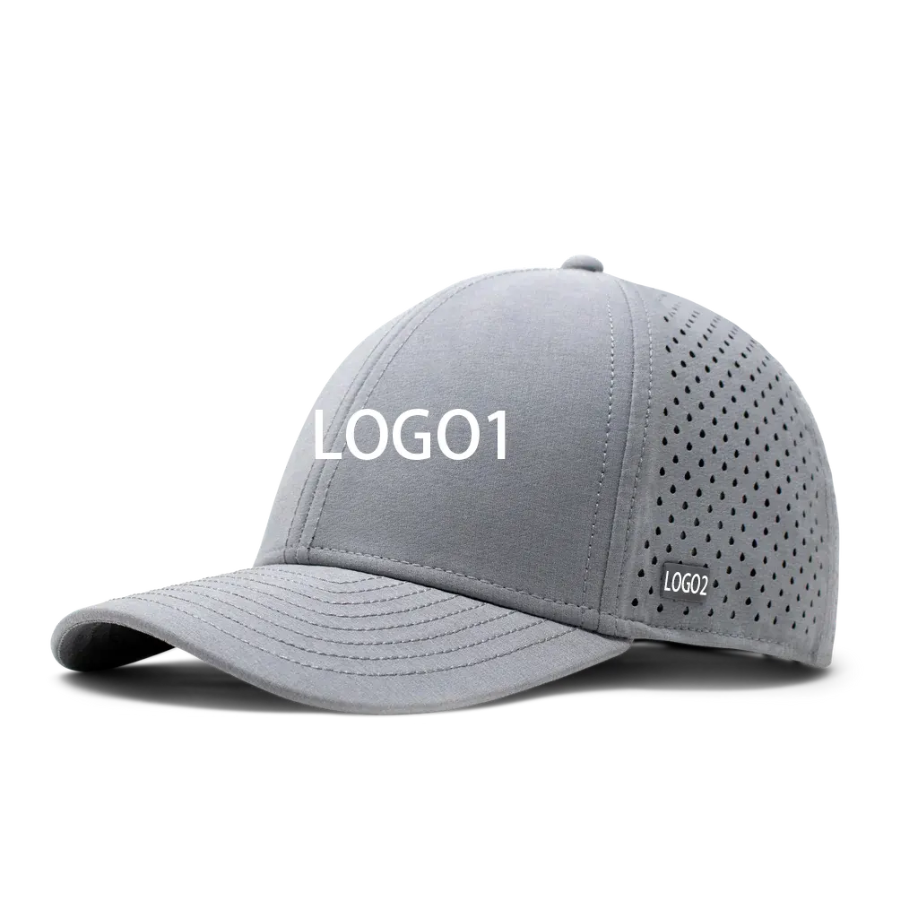 Logotipo personalizado 6 Panel Melin secado rápido impermeable a prueba de agua cerrado ajustado rendimiento deportivo Snapback gorra papá sombrero para hombres y mujeres