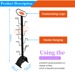 Cửa hàng bán lẻ sàn an toàn kim loại mũ bảo hiểm hiển thị xe máy xe đạp Mũ bảo hiểm hiển thị kệ với logo và móc treo chủ - Product Image 6