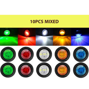 5 renk 12V 3LED 3/4 "evrensel araba kamyon römork Mini küçük yuvarlak kırmızı LED mermi düğmesi yan ikaz lambaları sinyal lambası - Product Image 6