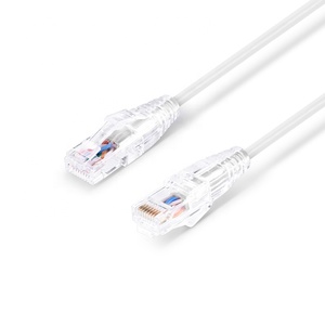 28AWG Snaggless White PVC Slim Ethernet Network Patch Cable 0,15 m Cat6a Cables de comunicación sin blindaje (UTP) - Product Image 1