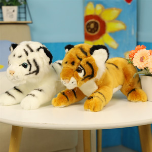 リアルな怖いぬいぐるみぬいぐるみホワイトタイガー野生動物のおもちゃプロモーションギフト用 - Product Image 5