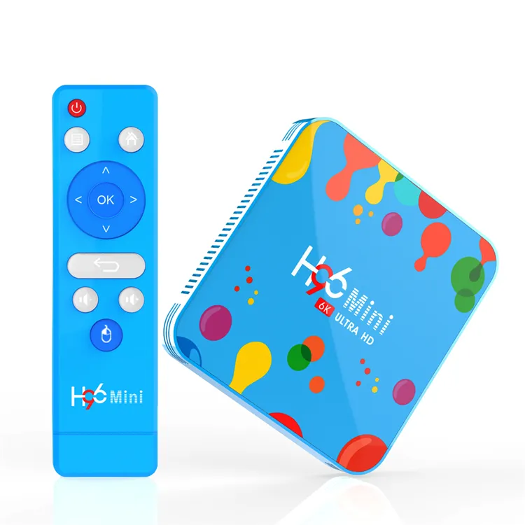 Bộ Giải Mã Tv Box Android H96 MIN H6 4Gb 128Gb, Hộp Giải Mã Tv Thông Minh 9.0G/5Ghz, Wifi 6K Ultra HD H.265 4GB 32GB, Bộ Giải Mã Tín Hiệu Truyền Hình Mini 2.4G/5Ghz