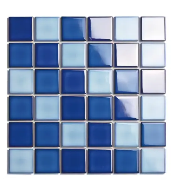 Tessere di mosaico di ceramica 306*306mm del mosaico della porcellana montata maglia smaltata mosaico della piscina dello smalto di cristallo blu scuro