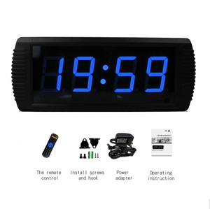 Nuovo Design blu 4 cifre 3 pollici funzione elettronica interna conto alla rovescia Timer digitale LED allarme data Display Desktop orologio da parete - Product Image 4