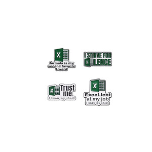 Sáng Tạo Excel bảng tính men chân văn phòng tùy chỉnh phần mềm Logo worksheet trâm cài ve áo huy hiệu trang sức phụ kiện trang trí - Product Image 3