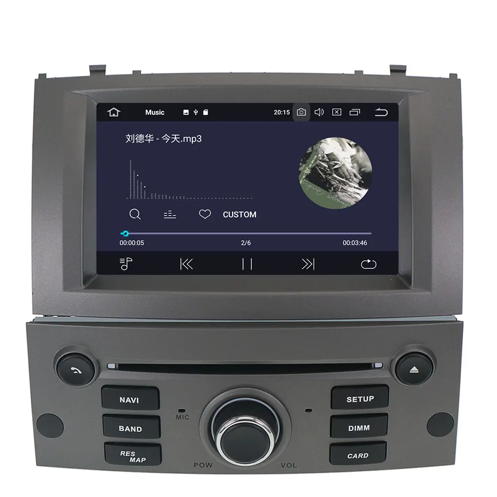 Aotsr kit multimídia automotivo, android 10.0, 2 + 16g, rádio, gps, navegação, para peugeot 407, estéreo, unidade multimídia player