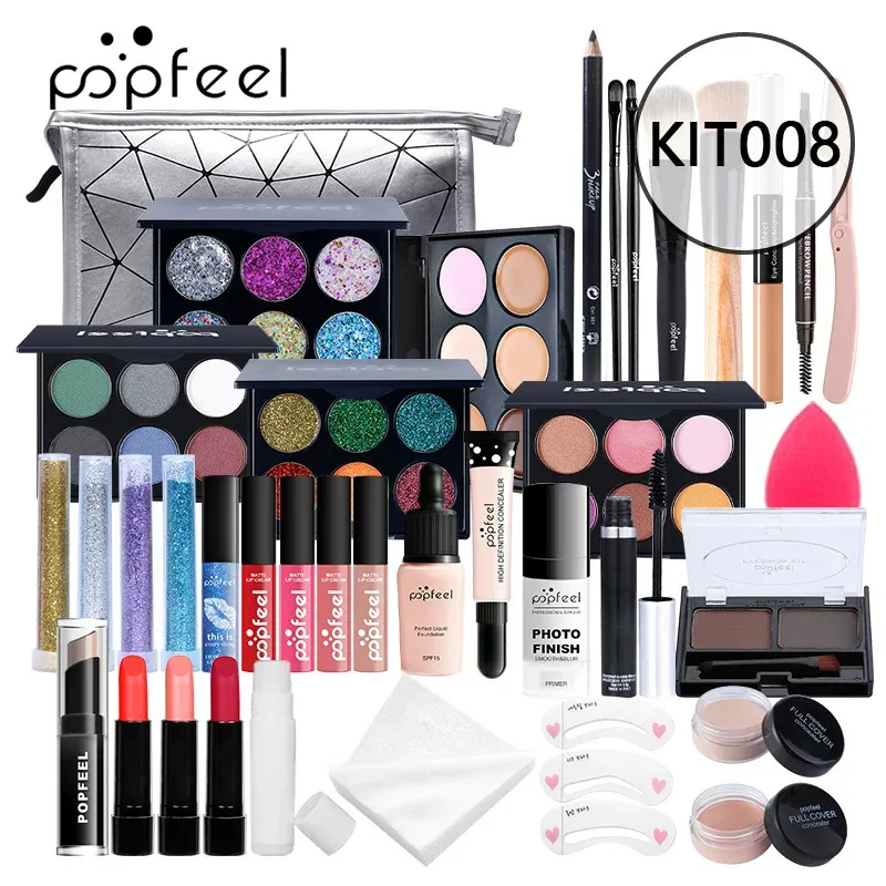 Hot Selling Popfeel All-in-One Maquiagem Gift Set Carregar Todo O Kit De Maquiagem Para As Mulheres Big Kit Caixa Completa