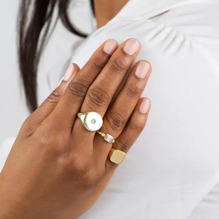 Ins vendita calda gioielli in acciaio inossidabile moda donna CZ colorato Baguette pietra anello anelli zirconi