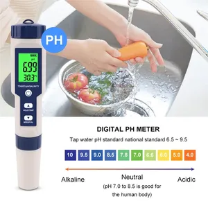<strong>PH</strong> Meter for <strong>Water</strong> with LCD Backlit <strong>Water</strong> Testing Kits for Drinking <strong>Water</strong> Wine Swimming Pool Hot Tub Spas 5 in 1 - Product Image 2