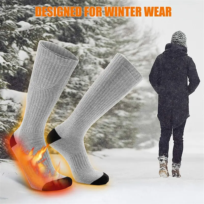 Kayak ısı tutucu termal çorap şarj edilebilir pil elektrikli ısıtmalı termal kış çorap