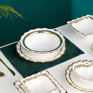 Bắc Âu số lượng lớn khách sạn trắng gốm tấm ăn tối sang trọng Bộ đồ ăn đặt - Product Image 5