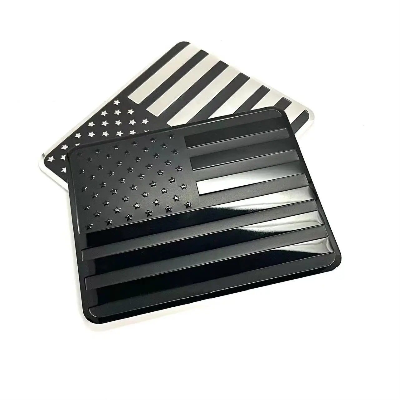 Neue Farbe Aluminium Auto-Emblem USA Amerika Flagge Auto-Ausweis individuelles Logo 3,5 * 3 Zoll