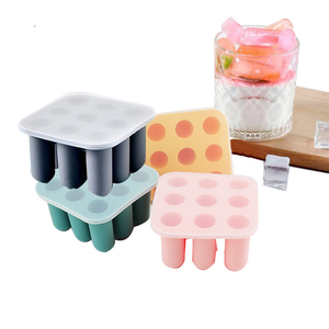 New 9 cột linh hoạt thân thiện với môi Silicone Ice Cube khuôn dễ dàng-to-phát hành Bìa thuận tiện DIY điền chai cho bóng Shape Ice - Product Image 1