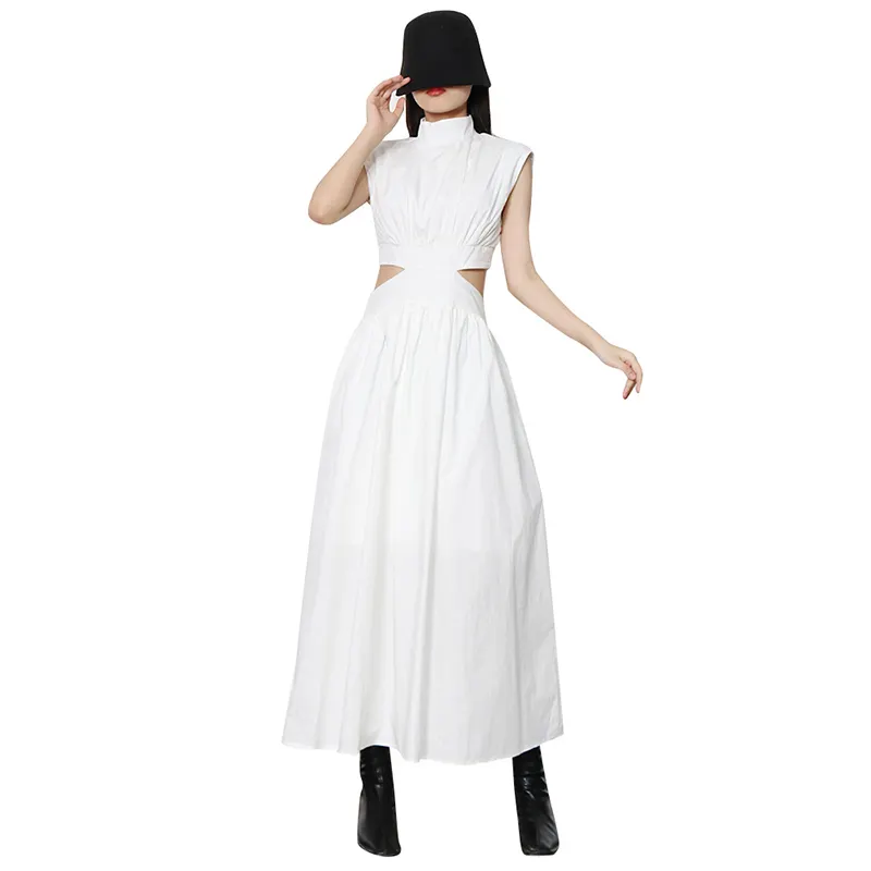 TWOTWINSTYLE Wholesale Hot Style French Style Waist Wrapped Long Skirt New Design Sleeveless Dress