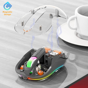 New Style Fully Transparent <strong>Mouse</strong> Bt Wireless Tri-mode Mute Led Lamp Type-c <strong>Mice</strong> 2400dpi Intelligence Office Gift - Product Image 2