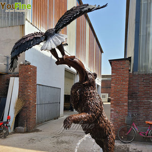 Kích thước lớn hiện đại đúc nghệ thuật đồng đồng gấu và Đại Bàng chiến đấu tượng để bán - Product Image 6