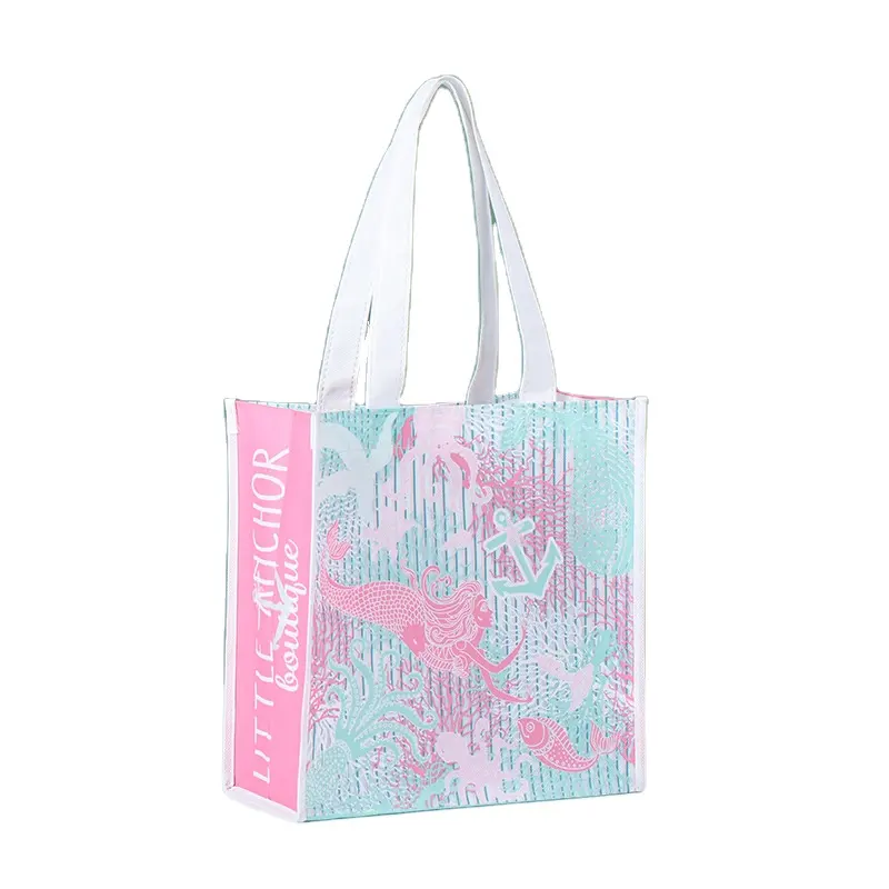 new material eco friendly reusable china wholesale laminated non woven shopping tote stitching bag for daily use