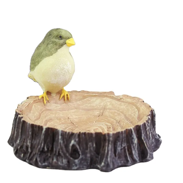 Bird on Wood log Shape Resin Ash tray, Custom 3D Polyresin animal shape ashtray at any size & color & Shape Gift & Craft