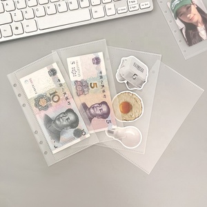 Lado esmerilado personalizado abierto PP A7 A6 bolsillo transparente sin cremallera sobres de relleno de efectivo sistema de billetera de desafío para presupuestos - Product Image 1