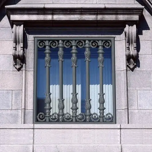 Protector de ventana de seguridad de aluminio, diseño único, villa de lujo