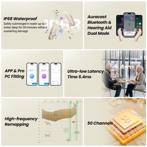 Kỹ thuật số có thể sạc lại 16 kênh ric BTE Thiết bị trợ thính cho người cao tuổi người lớn không thấm nước kép mics sạc khô miễn phí phụ kiện - Product Image 3