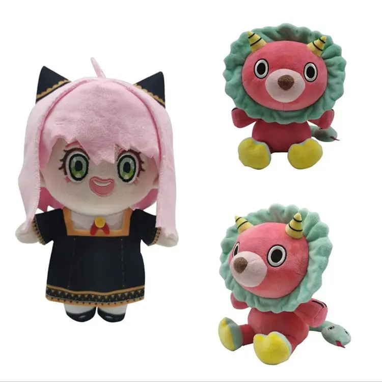 Atacado anime espião x família figuras leão menina cão bonito peluche espião x família engraçado espião x família pelúcia