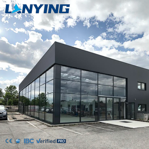 מבנה פרפאב מבנה פלדה מודרני עבור משרדים מודולריים או סדנאות עם קיר זכוכית עמיד - Product Image 3