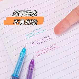 廉价简易0.5毫米中性笔直液型中性笔快干大容量测试签名蓝色笔 - Product Image 6
