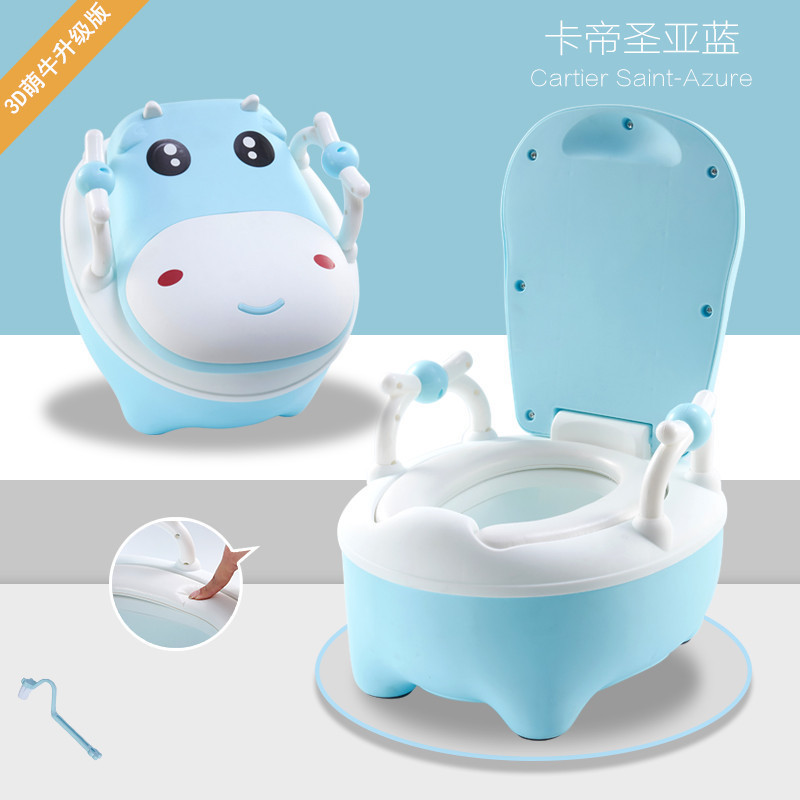 Versión mejorada de Cute Cow 3D (azul) con cepillo gratis