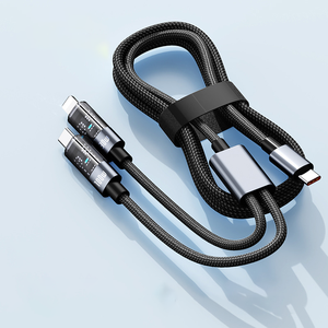 2 in 1 PD100W şeffaf süper hızlı şarj tip-c veri kablosu ve Huawei Apple 15 için kalaylı bakır veri kablosu - Product Image 2