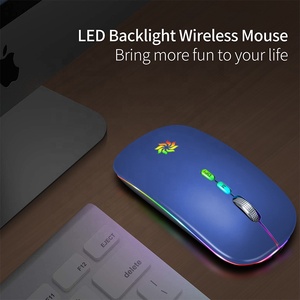Ultra sottile 1600DPI luce LED Wireless ricaricabile Mini Mouse per Computer portatili 2.4G BT interfaccia programmabile USB silenzioso - Product Image 4