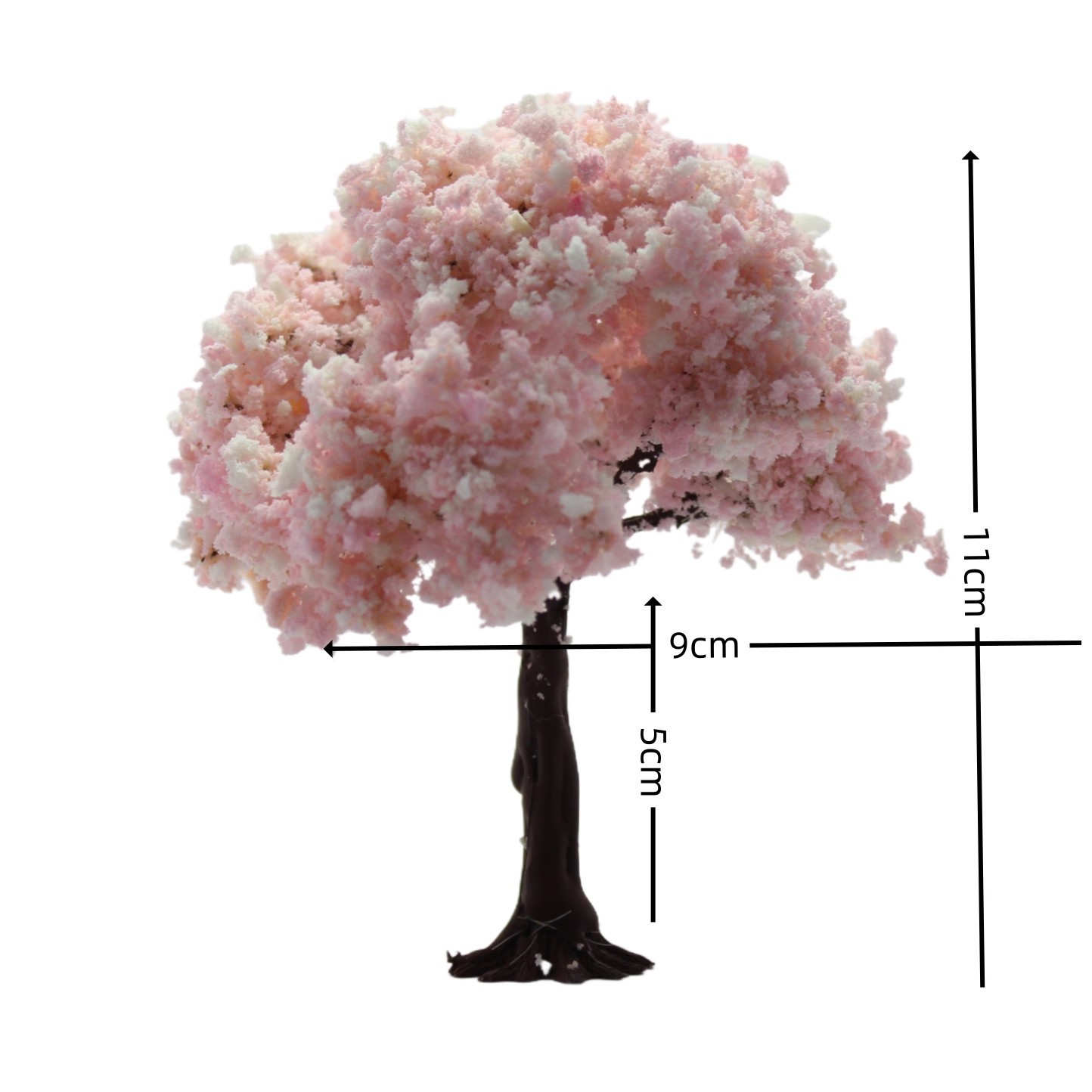 Cerisier coloré rose et blanc, 11 cm de haut