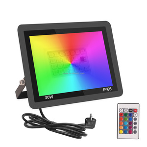 RGB Светодиодный прожектор 30/50/100 Вт многоцветный пульт дистанционного управления с регулируемой яркостью IP66 водонепроницаемый функция памяти датчик яркости света - Product Image 1