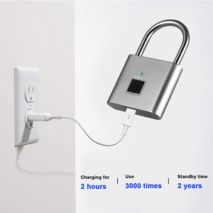 无钥匙智能挂锁带指纹生物识别USB充电式智能锁 - Product Image 4