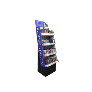 Espositore con penna in cartone riciclato a pavimento con ganci per cartoleria - Product Image 2