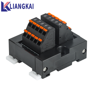 Bloque de terminales con resorte enchufable de cobre duradero, tipo de riel de guía de cableado en línea con materiales de latón de PC de nailon, bloques de terminales comunes - Product Image 1