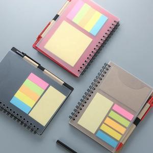 Hot Selling Sticky <strong>Notepad</strong> Creative <strong>Memo</strong> Pads Combination Kraft Cover <strong>Notebook</strong> Coil Binding with Pen - Product Image 2