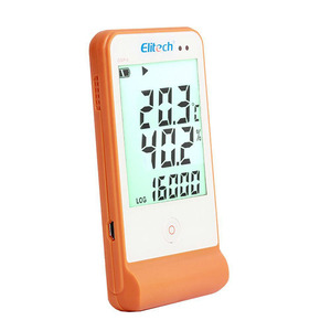 Elitech-Registrador de datos de temperatura y humedad con pantalla LCD grande, con cable USB, construcción de plástico y sensores externos, con pantalla LCD grande, 2 unidades
