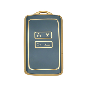 Auto Accessories TPU Gold Edge Car <strong>Key</strong> Cover Smart <strong>Key</strong> Shell Case Protector Fit for Renault Clio Koleos Captur <strong>Espace</strong> - Product Image 1