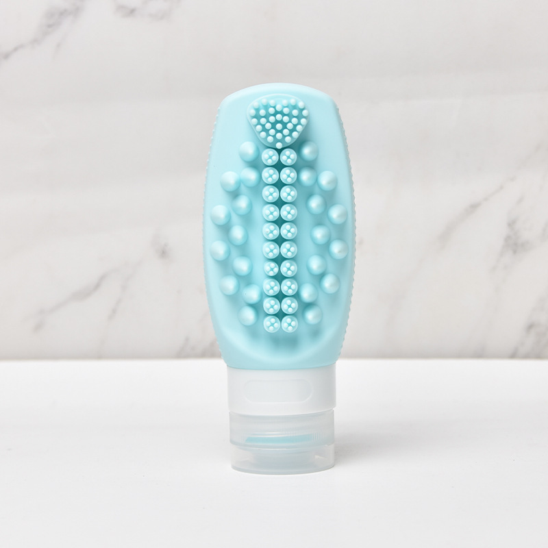 Sky blue-multifunctional silicone dispensing bottle