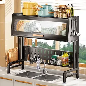 Çok İşlevli modern mutfak tasarım dolabı mutfak dolabı lavabo üzerinde modern tasarım bulaşık kurutma rafı - Product Image 4