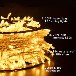 Cadena de luces LED que cambia de Color 600, luz de Navidad Multicolor para exteriores, impermeable con temporizador para decoración de Navidad de árbol - Product Image 2