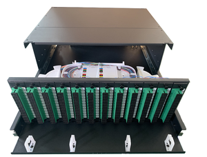 Montaje en rack de 19 ", alta densidad, 4U, LC, estilo de mamparo, Subrack, 144 puertos, enchufe SC, módulos Eurocard, Panel de conexión de fibra óptica - Product Image 3