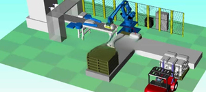 Robot paletizador industrial articulado Yas-kawa PL190 Carga y descarga