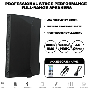 Audio professionale 15 pollici attivo Subwoofer amplificatore alimentato in plastica altoparlante con DSP e bluetooth per musicisti uso esterno - Product Image 6