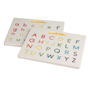 磁気アルファベットトレースボード-両面上小文字磁気製図板、STEMおもちゃの文字学習 - Product Image 1