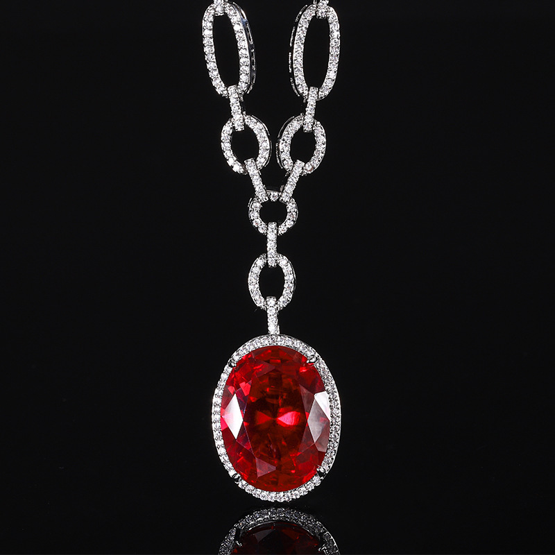 Red corundum necklace