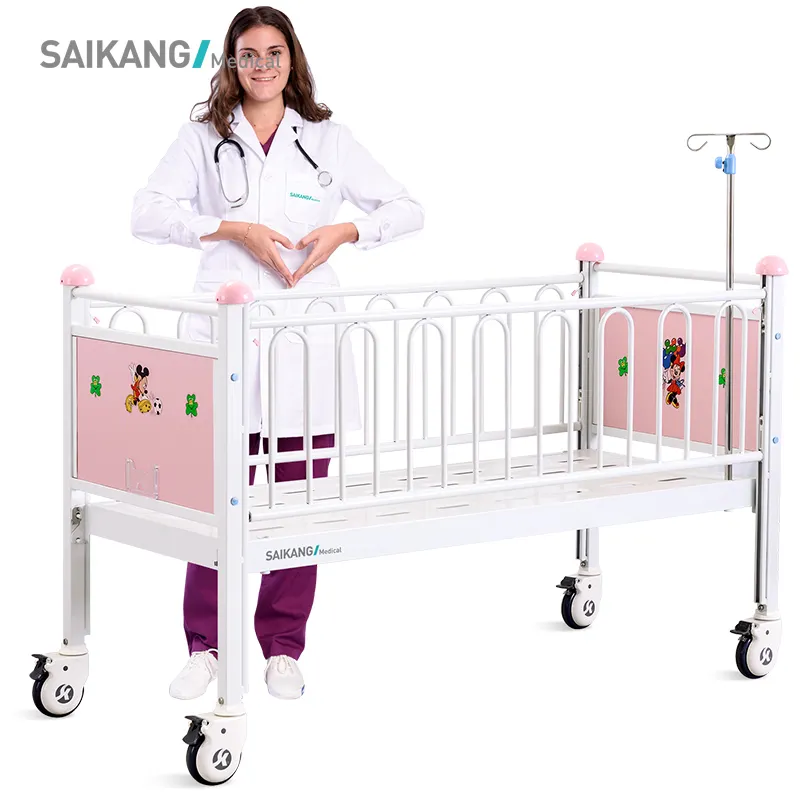 CR0q 공장 유아 병원 침대 금속 아기 클리닉 의료 침대 어린이 소아과 침대 캐스터 제조 업체